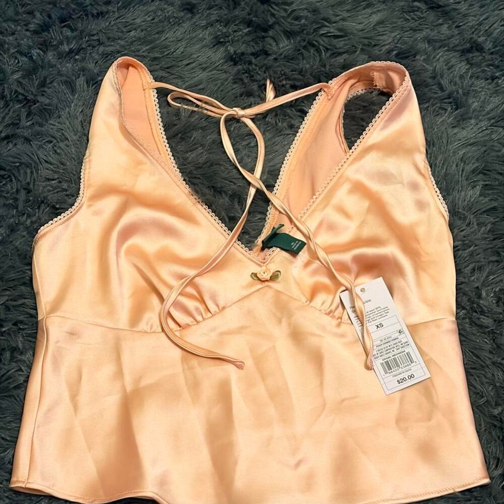 Pink satin tie back